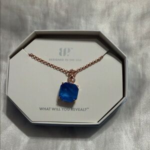 BP I am the legacy Rose Gold Blue Pendant Necklace